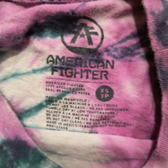 American Fighter T-shirt, women's XS, pink,purple, and white tie dye - Picture 4 of 8